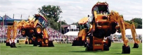Dancing Diggers at Ploughing Championships