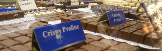 Leonidas chocolates on display