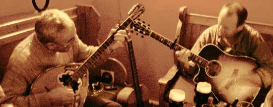 Brideswell session with guitar and bouzouki playing a duet