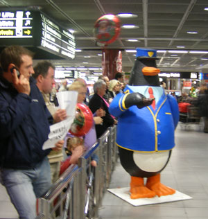 Dublin Airport winter statues