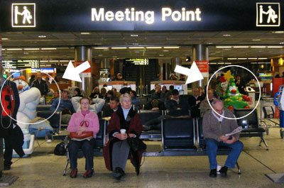 Dublin Airport winter statues