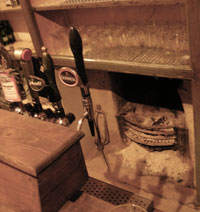 Luker's Pub in Shannonbridge, the fireplace behind the old bar