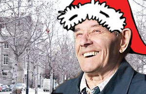 Old Irish man christmas scene