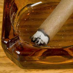 ashtray in an irish pub