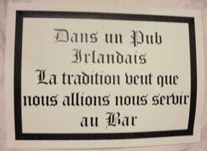 Kennedy's Irish pub sign in Angouleme