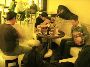Traditional Irish music session in Bar Metro, Athlone