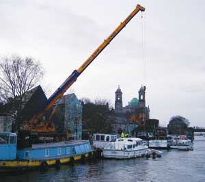 boat sunk in the river shannon outside sean's bar, athlone