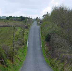 Irish road passing through hills