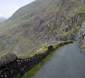 Irish road along a mountianside