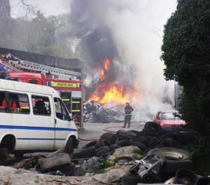 Tyre fire in athlone