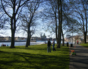 athlone's burgess park in bright april sunlight