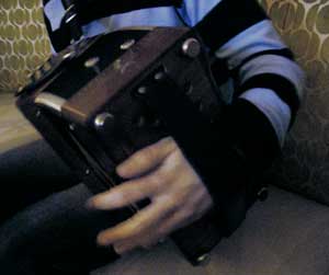Accordian player at Bar Metro traditional irish music session in Athlone