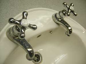 the hot and cold irish taps, separate, of course
