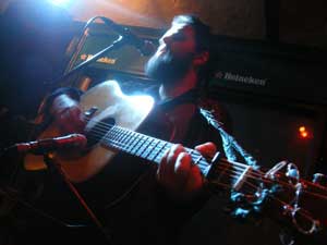 Robert Sarazin Blake pictured singing and playing guitar at the Shack pub in Athlone, Ireland