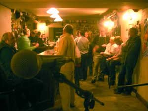 the view from behind the mic at the nanny quinn's pub
