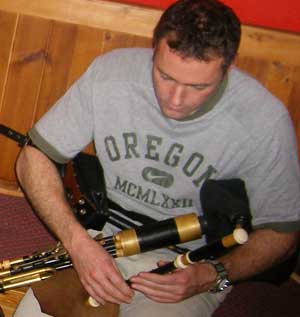 uilleann piper at the brideswell session