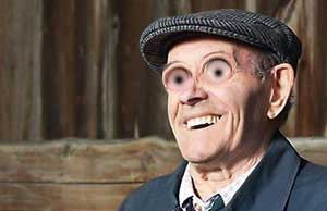 old irish man with big eyes