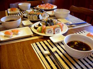 Lightholder sushi table setting in Athlone