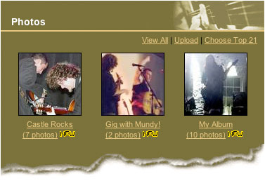 Kerbside's bebo profile, featuring gig with Mundy