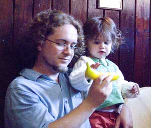sean and munchkin at the sunday traditional irish session in Sean's Bar, Athlone